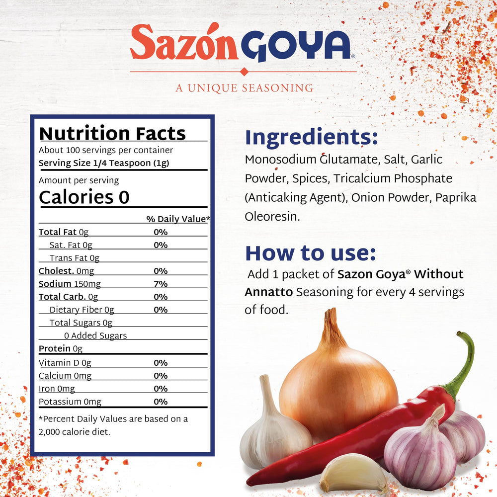 Goya Sazón packets close-up, handier spice sachets for fast, flavorful cooking.