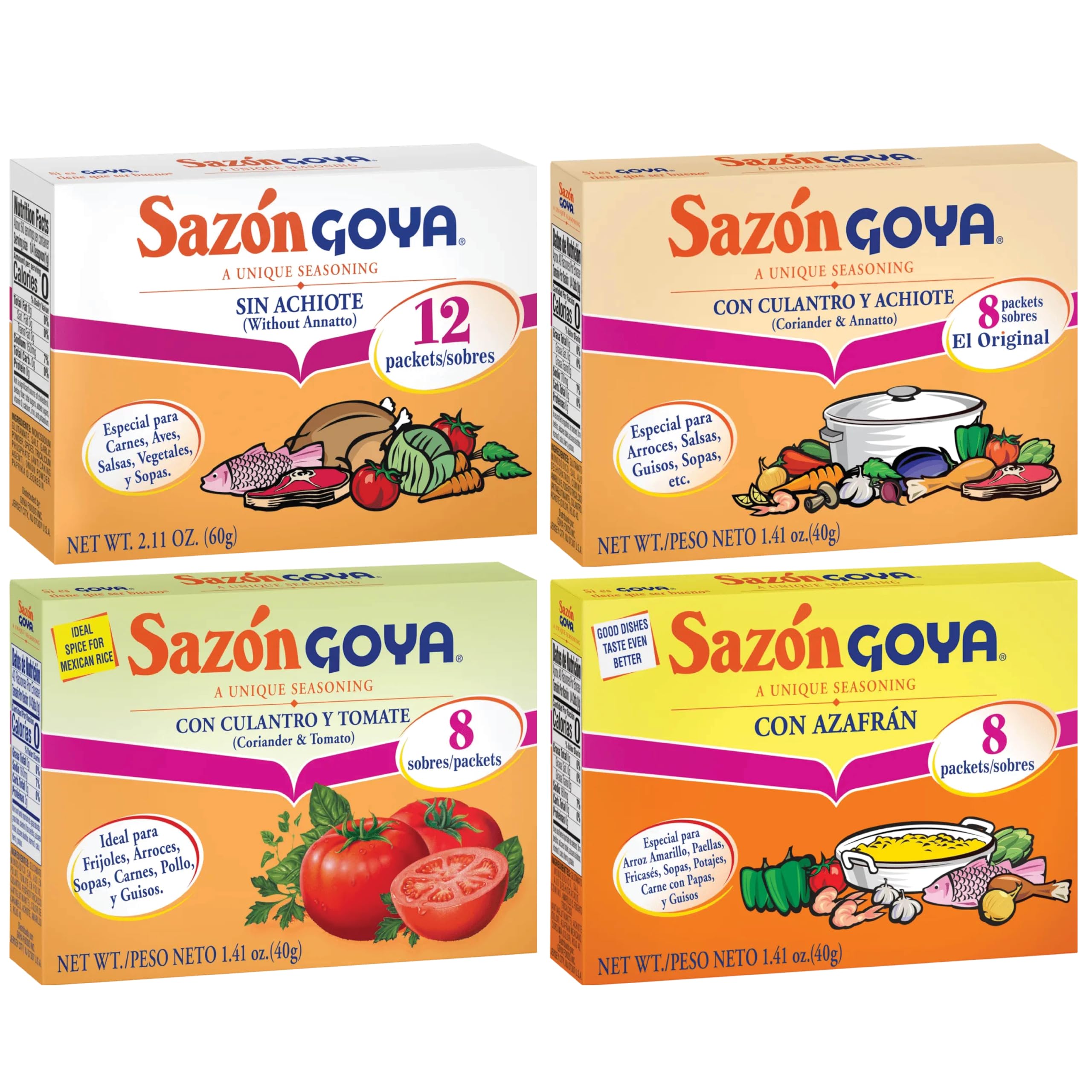 Goya Sazon Unique Bundle with Culantro and Achiote adds vibrant flavor to weeknight meals.