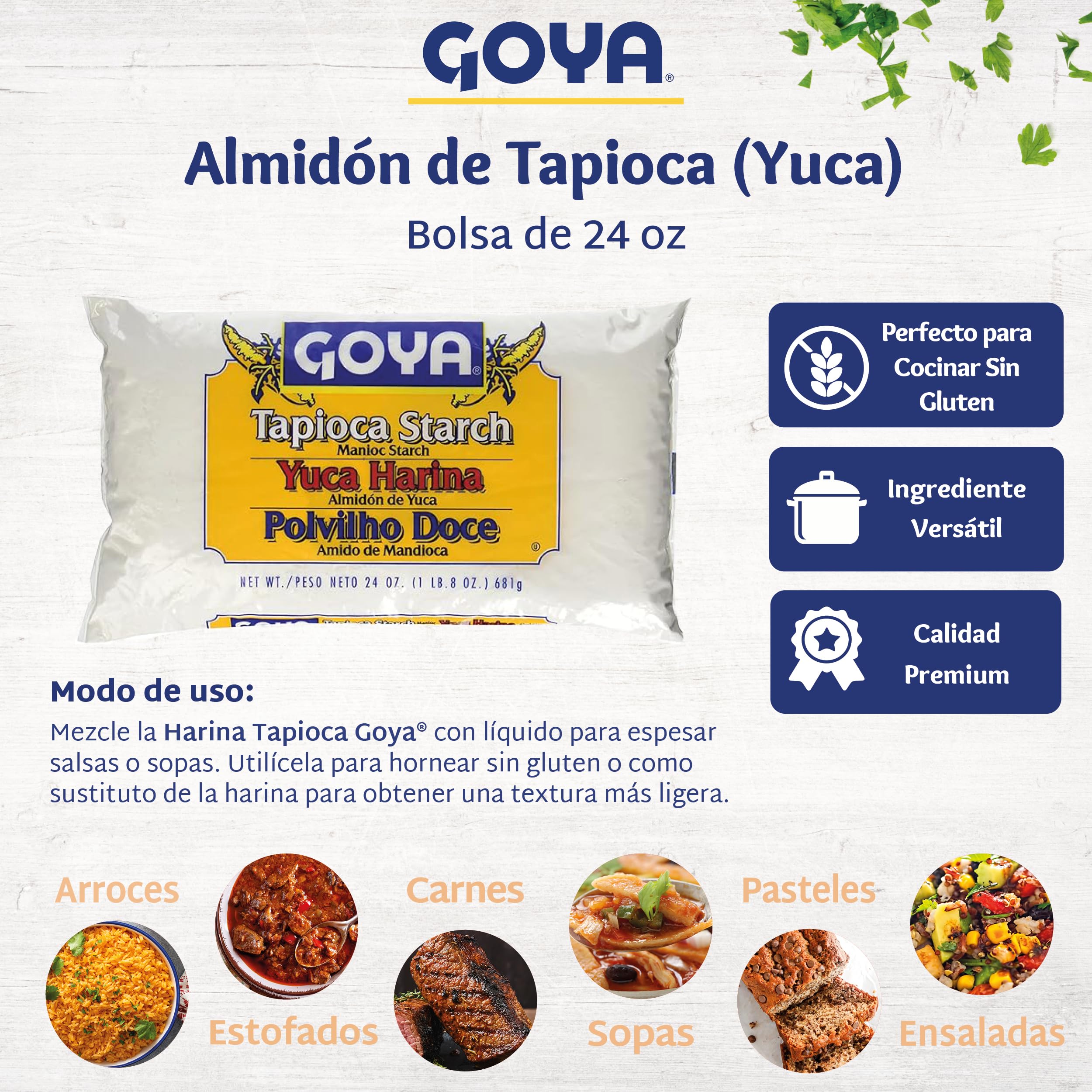 Kitchen scene with Goya Yuca Flour ready for gluten-free baking