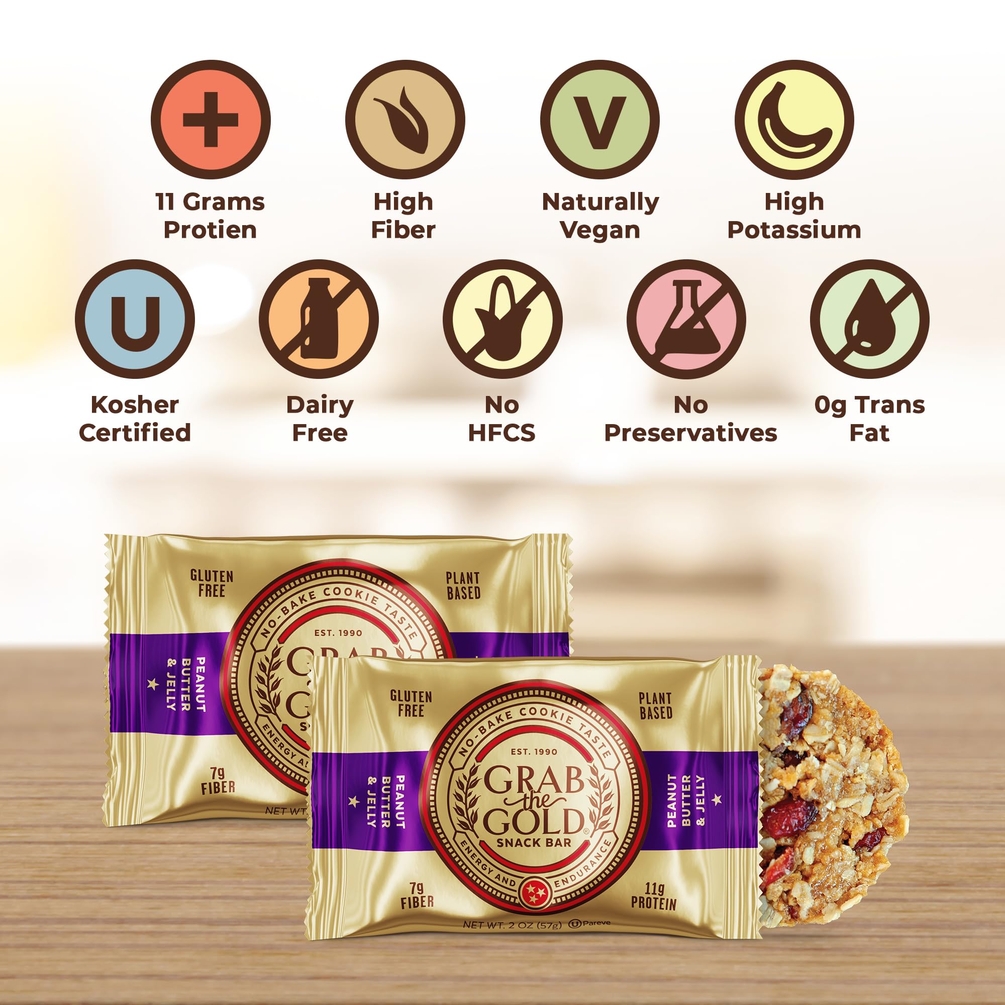 Grab The Gold bar slipping into gym bag for on-the-go energy.