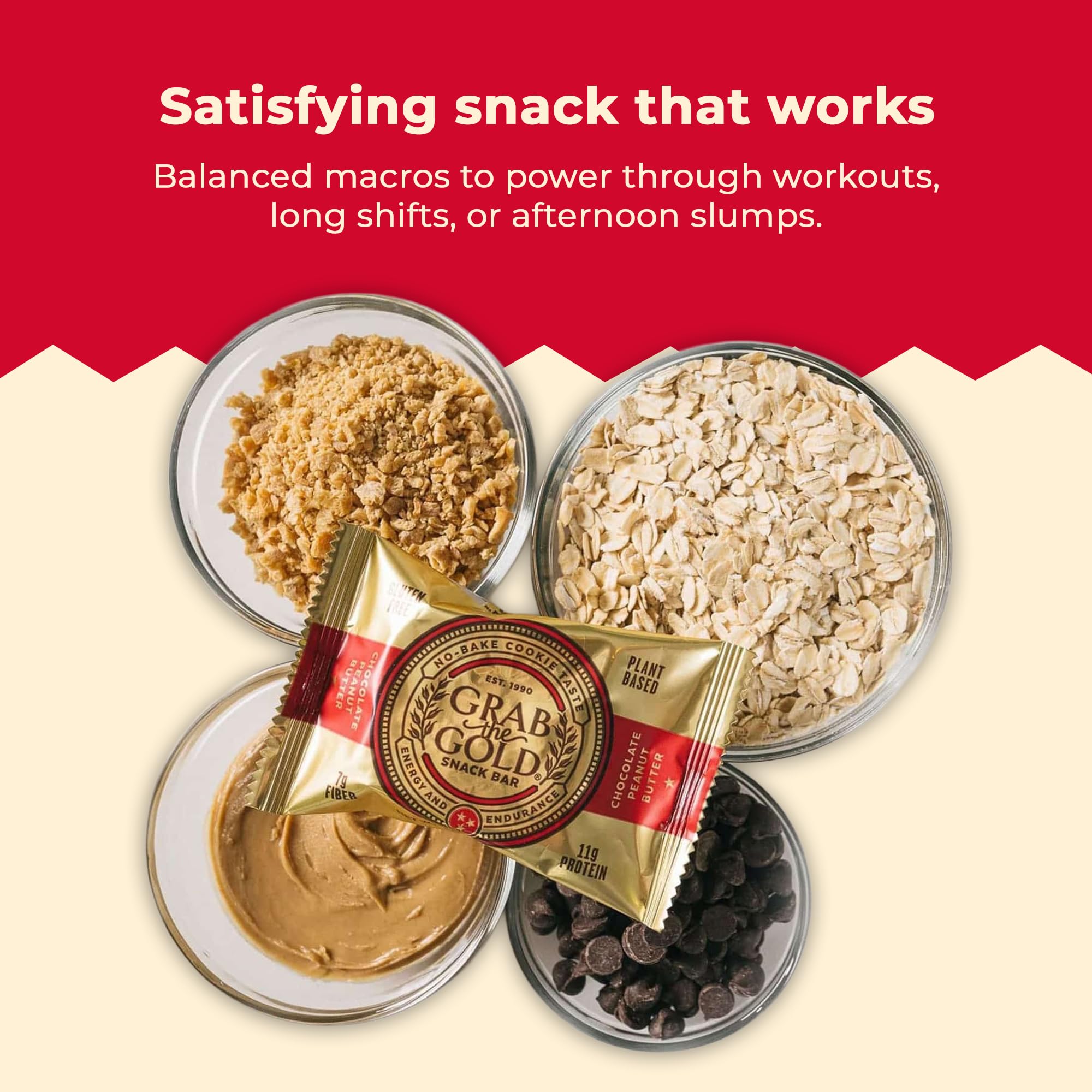 Grab The Gold gluten-free label signaling allergy-friendly nutrition.