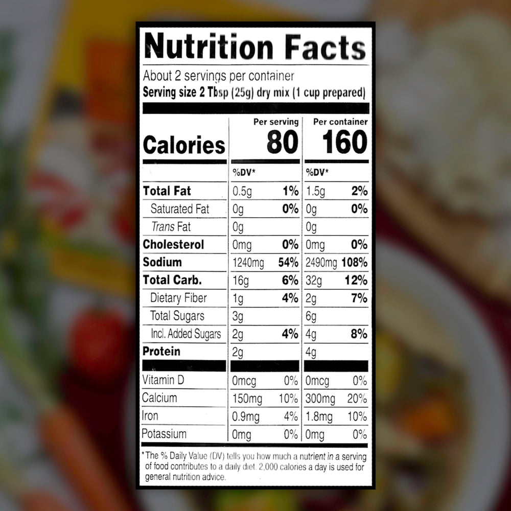 Grace Cock Flavored Soup Mix ingredients close-up with herbs and spices