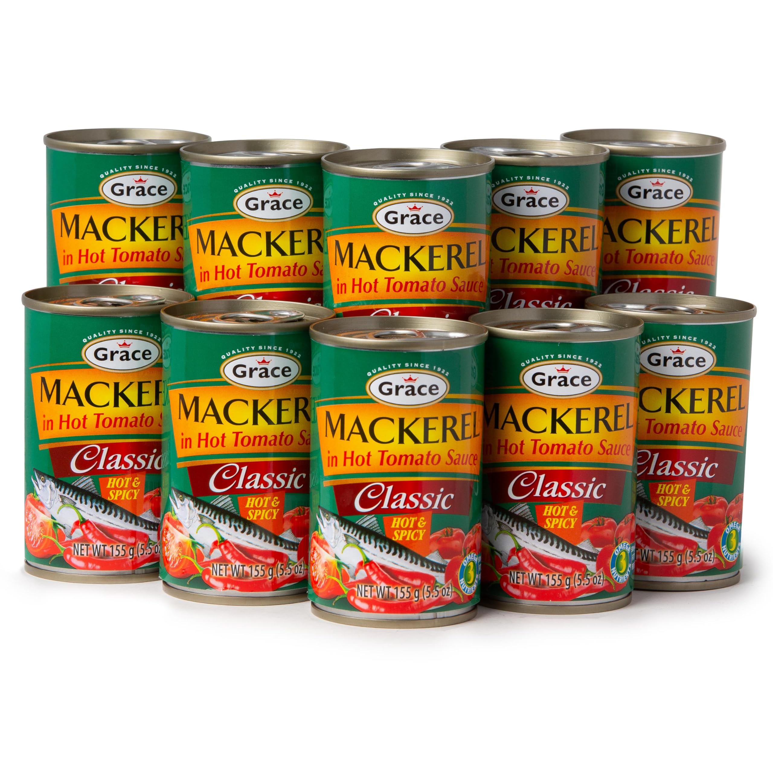 Grace hot spicy mackerel tomato sauce 5.5oz pack ideal for quick meals