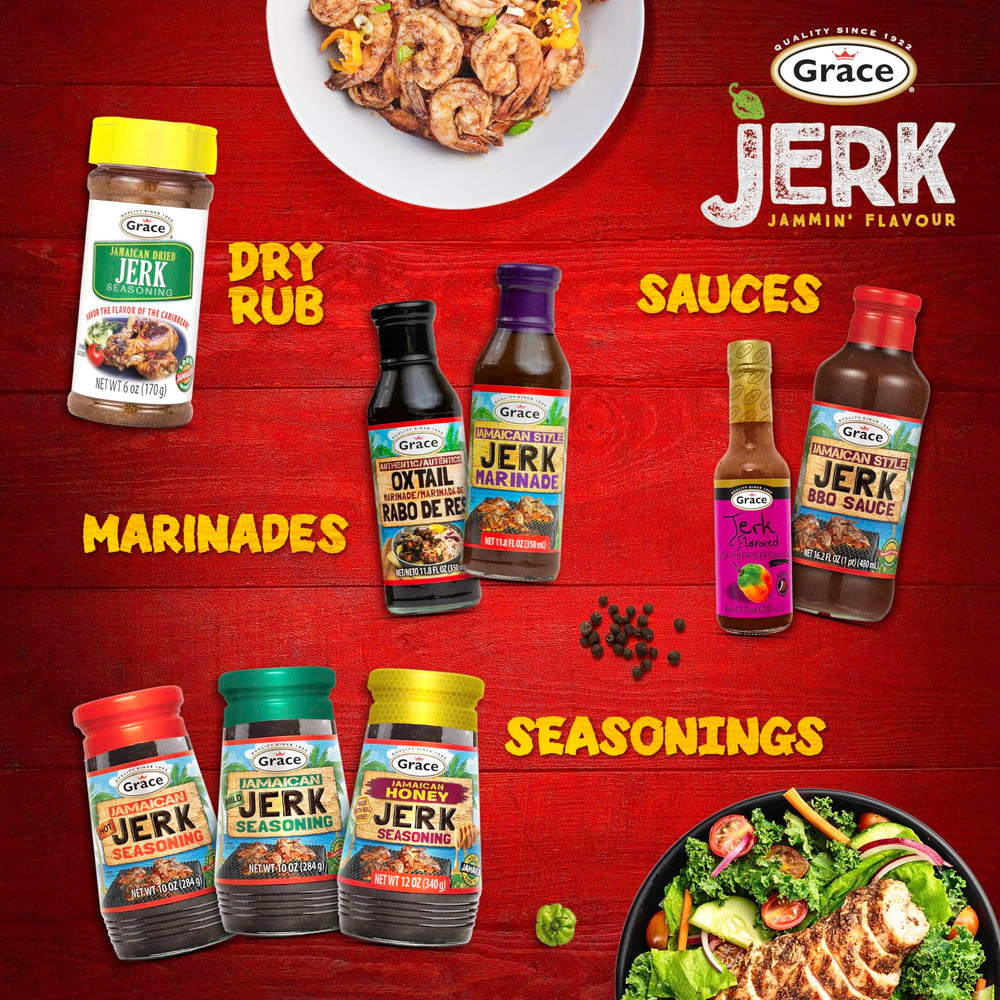 Grace Jamaican Jerk Seasoning kitchen-scene; ready-to-use for quick weeknight meals.