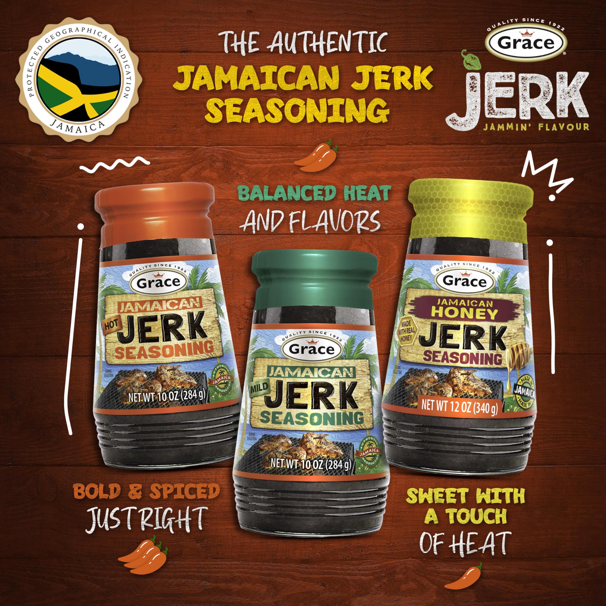 Grace Jamaican Jerk paste on sizzling shrimp