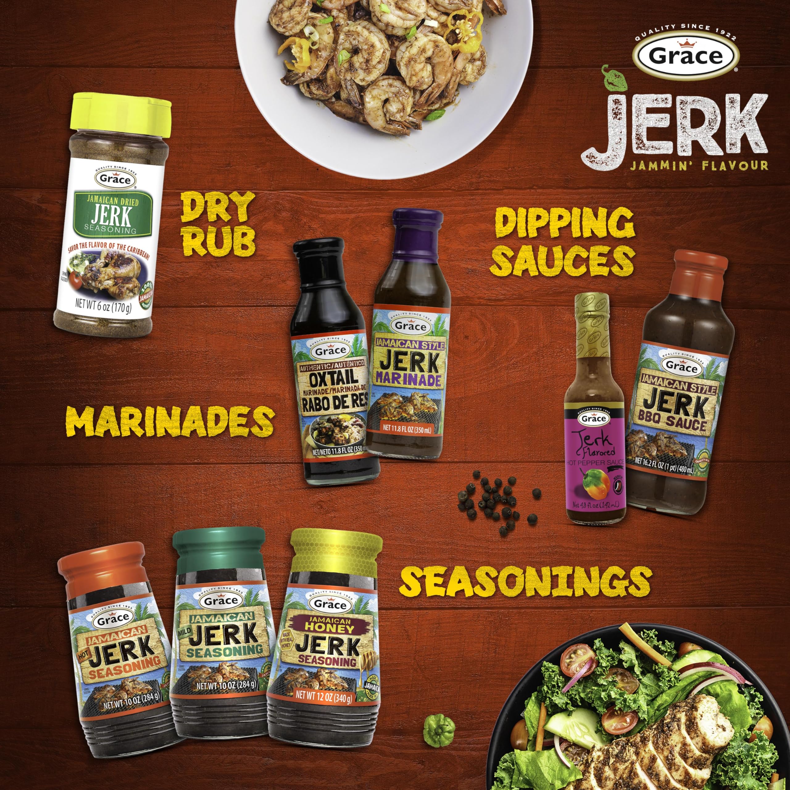 Grace Jamaican Jerk heritage pack on kitchen counter