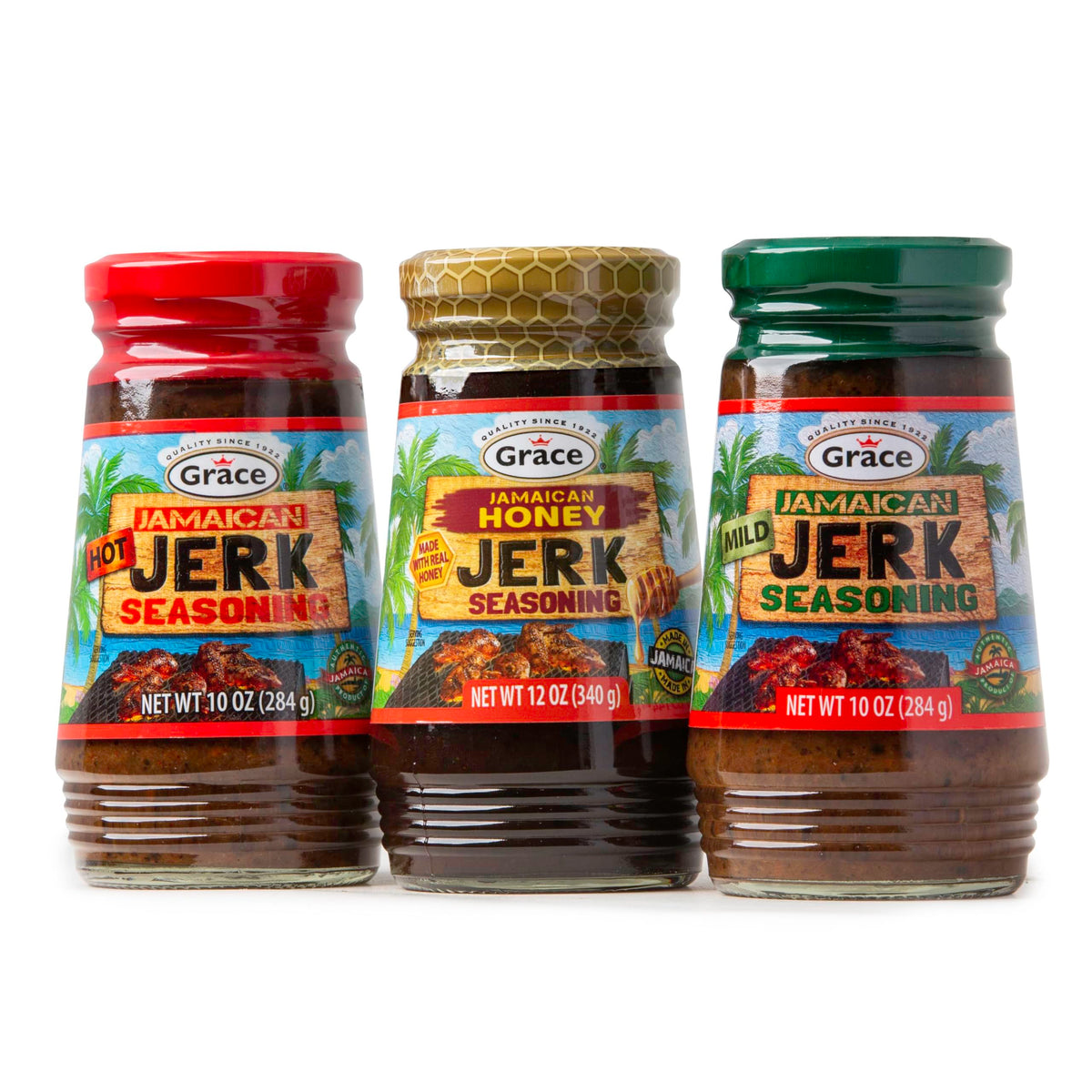 Grace Jamaican Jerk Honey bottle ready for grilling