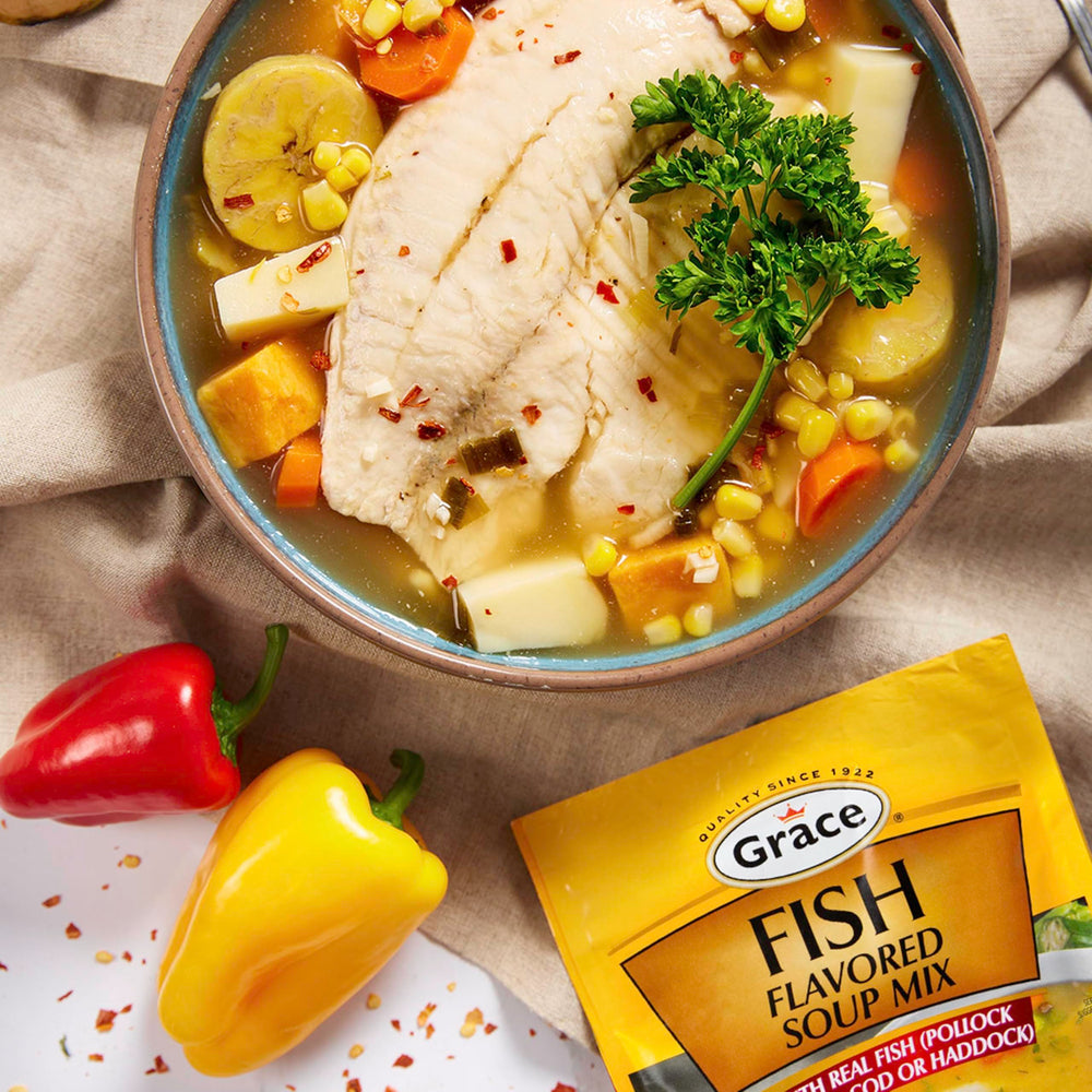Grace pumpkin flavored soup mix for warm, seasonal flavor.