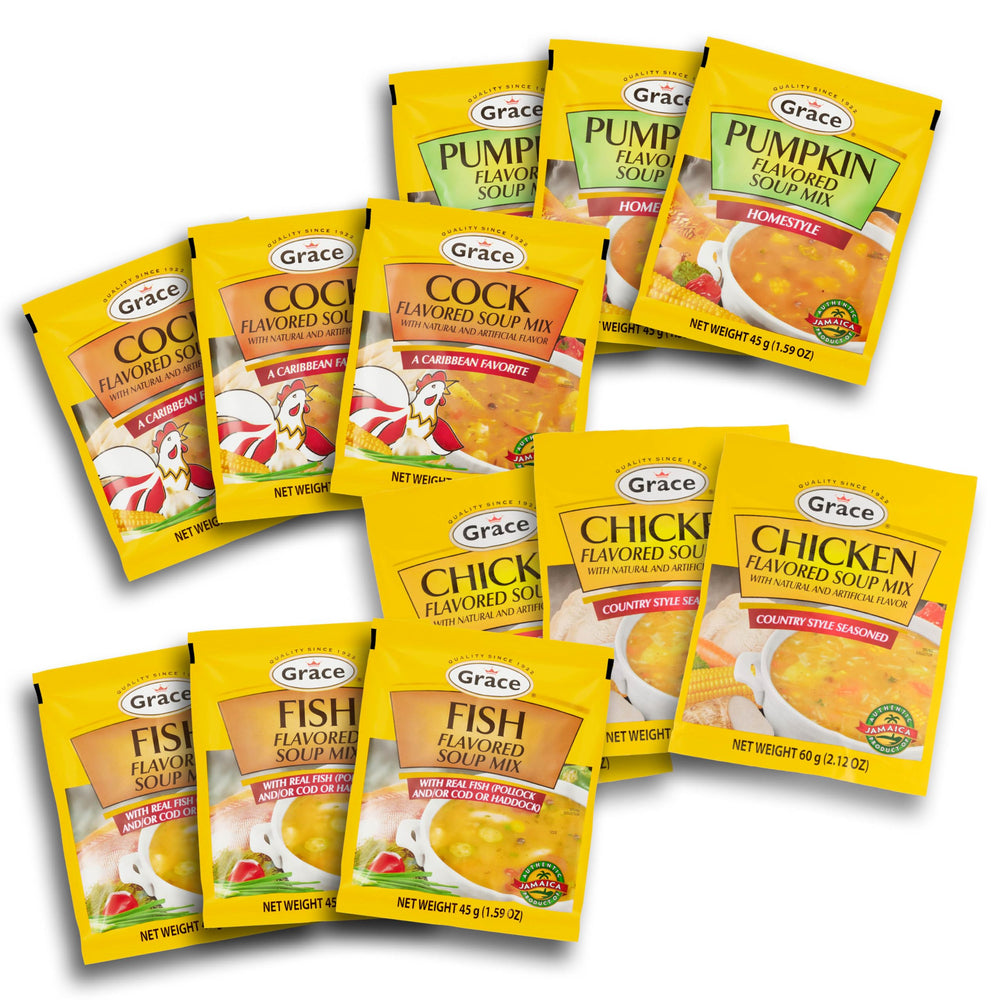 Grace variety soup pack twelve mixes for quick weeknight dinners.