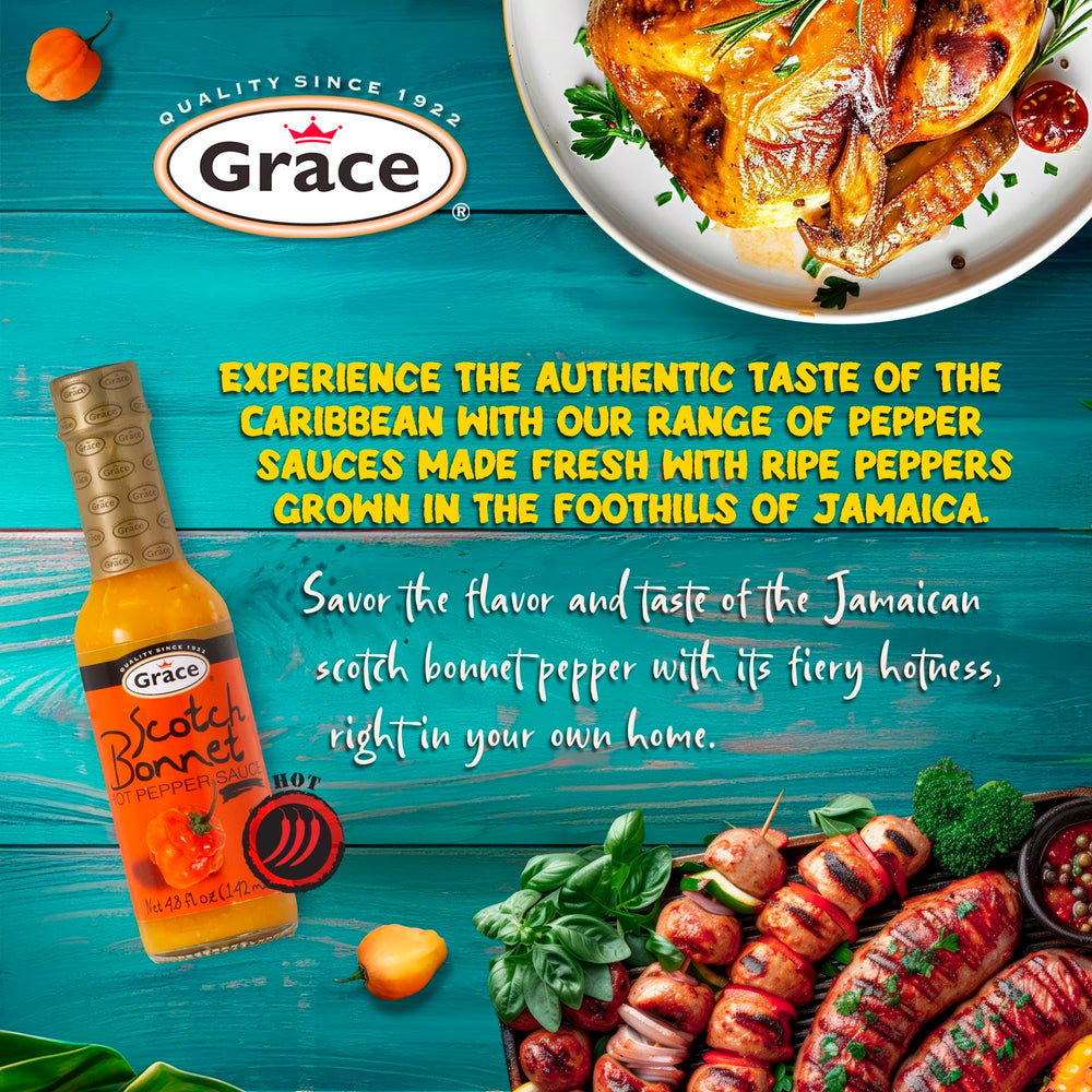 Grace Yellow Scotch Bonnet hot sauce pack showing value with two convenient bottles.