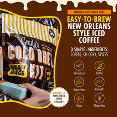 Gradys Cold Brew chicory closeup highlighting arabica and chicory flavors.