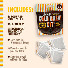 Gradys Cold Brew concentrate in fridge demonstrates convenient storage and freshness.