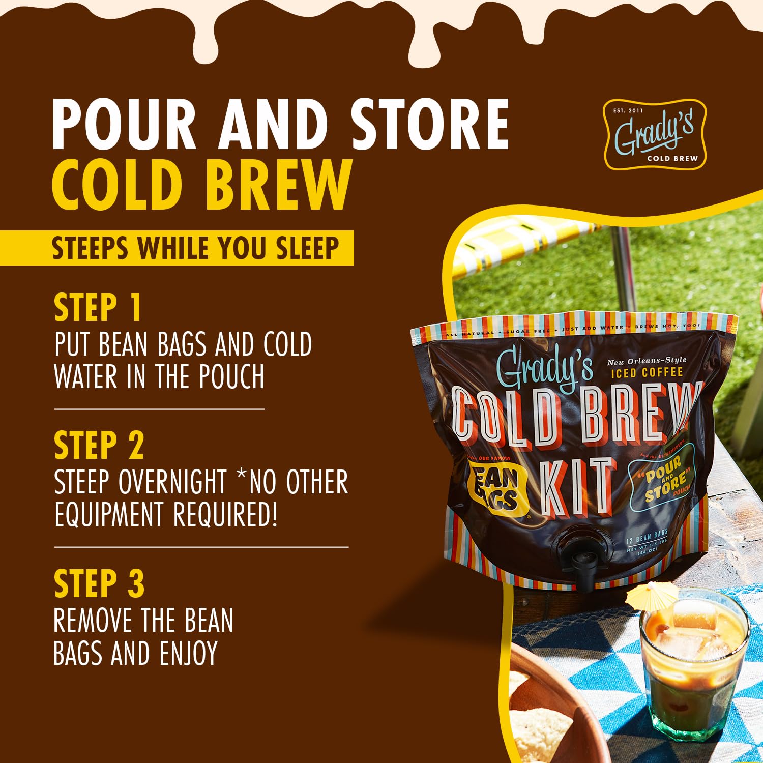 Gradys Cold Brew diluting with milk to show customizable strength.