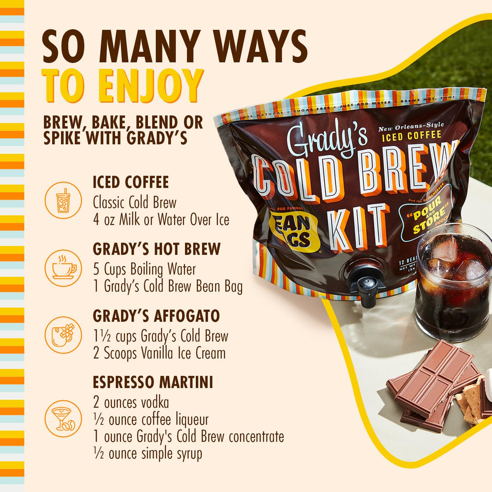 Gradys Cold Brew glass of coffee ready for casual enjoyment.