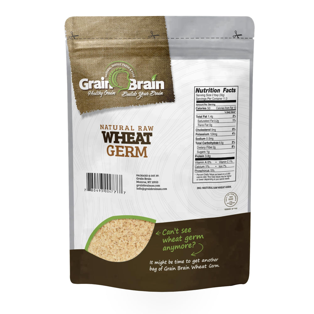 Grain Brain Wheat Germ close-up of the raw center, a nutrient-dense pantry staple.