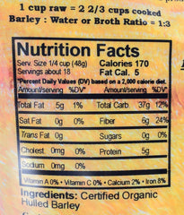 Grain Place Foods organic hulled barley cooking scene highlights versatility for soups.