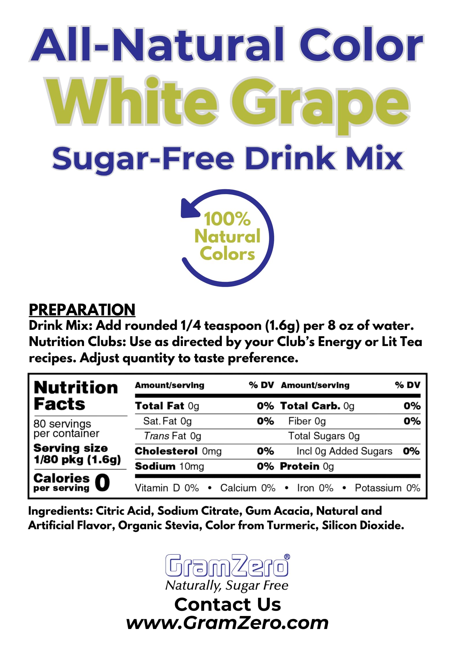 GramZero White Grape bottle pour demonstrates easy flavor release for on-the-go drinks.