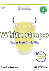 GramZero White Grape zero calorie drink in a glass, keto-friendly refreshment.