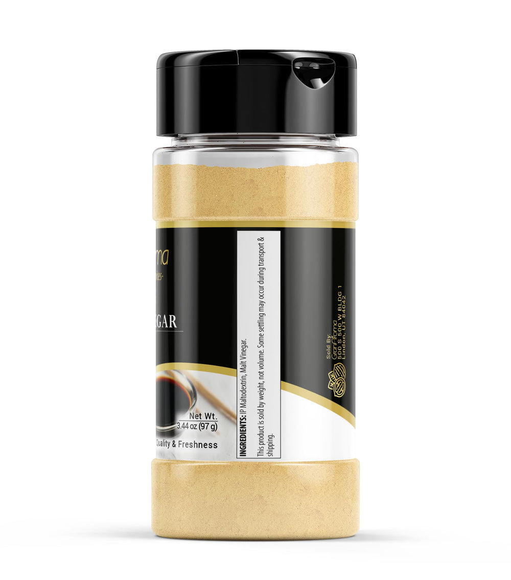 GranAroma Malt Vinegar Powder dusting on chips highlights tangy finish.