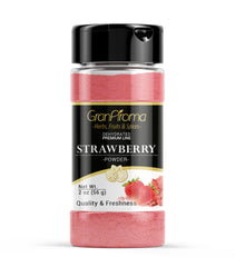 GranAroma Strawberry Powder bottle, ideal for a quick smoothie flavor boost