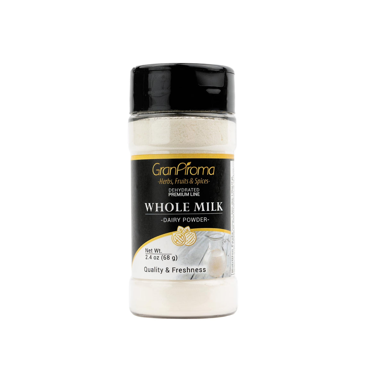 GranAroma whole milk powder packaging for easy pantry storage and measurement.