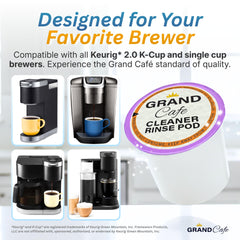 Grand Cafe de la Gare cleaning pod dissolves oils to improve flavor clarity.