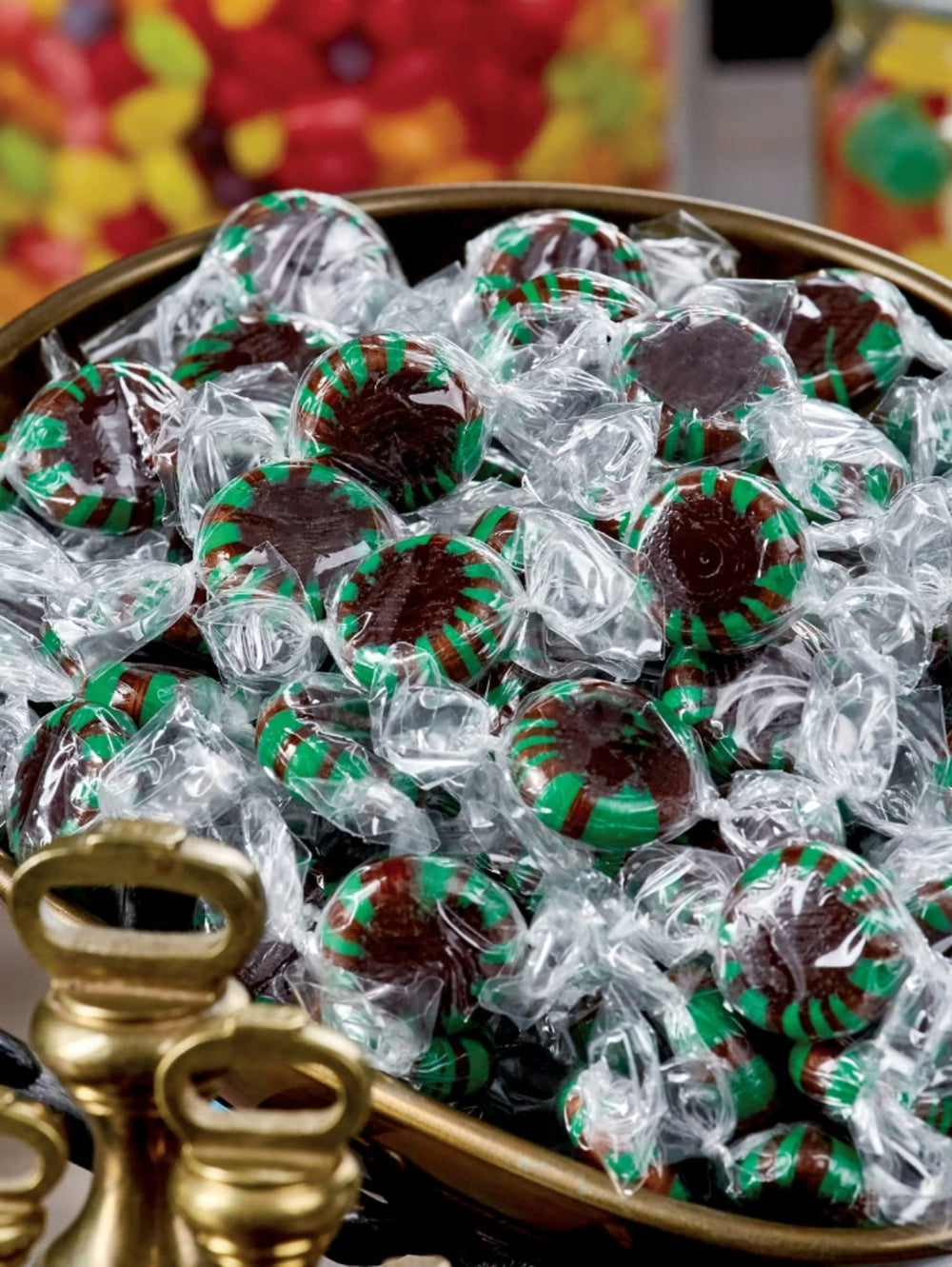 Grand Lake Starlight Chocolate Mints glossy discs; appealing after-dinner treat.
