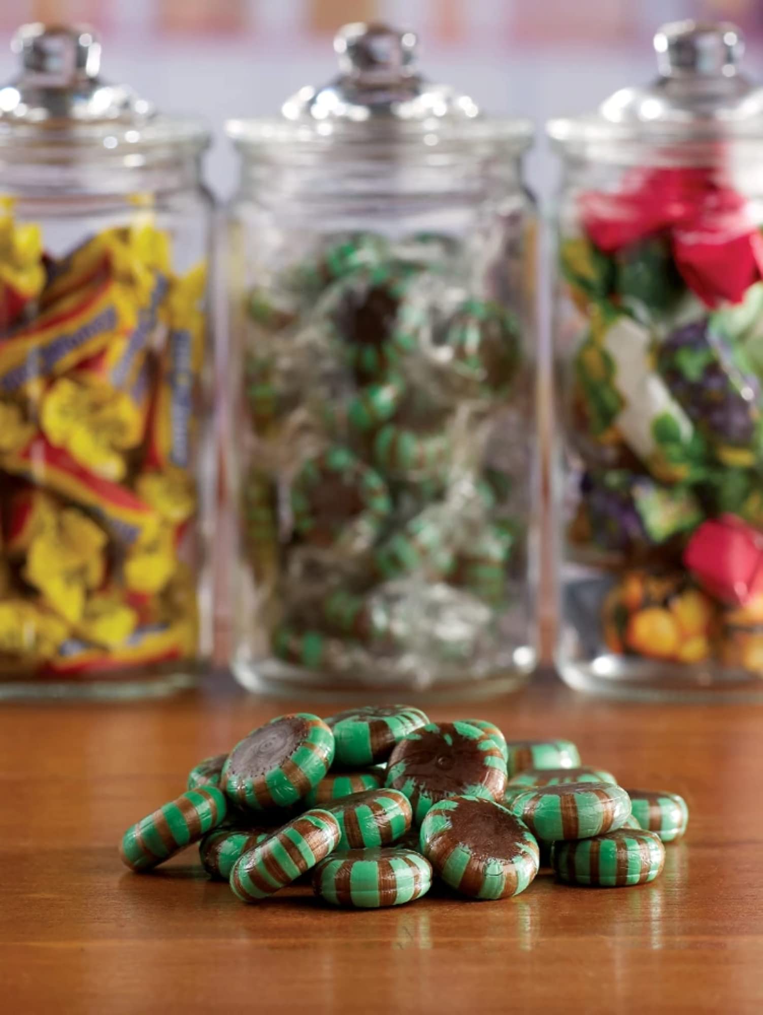 Grand Lake Starlight Chocolate Mints on napkin setting; casual snacking scene.
