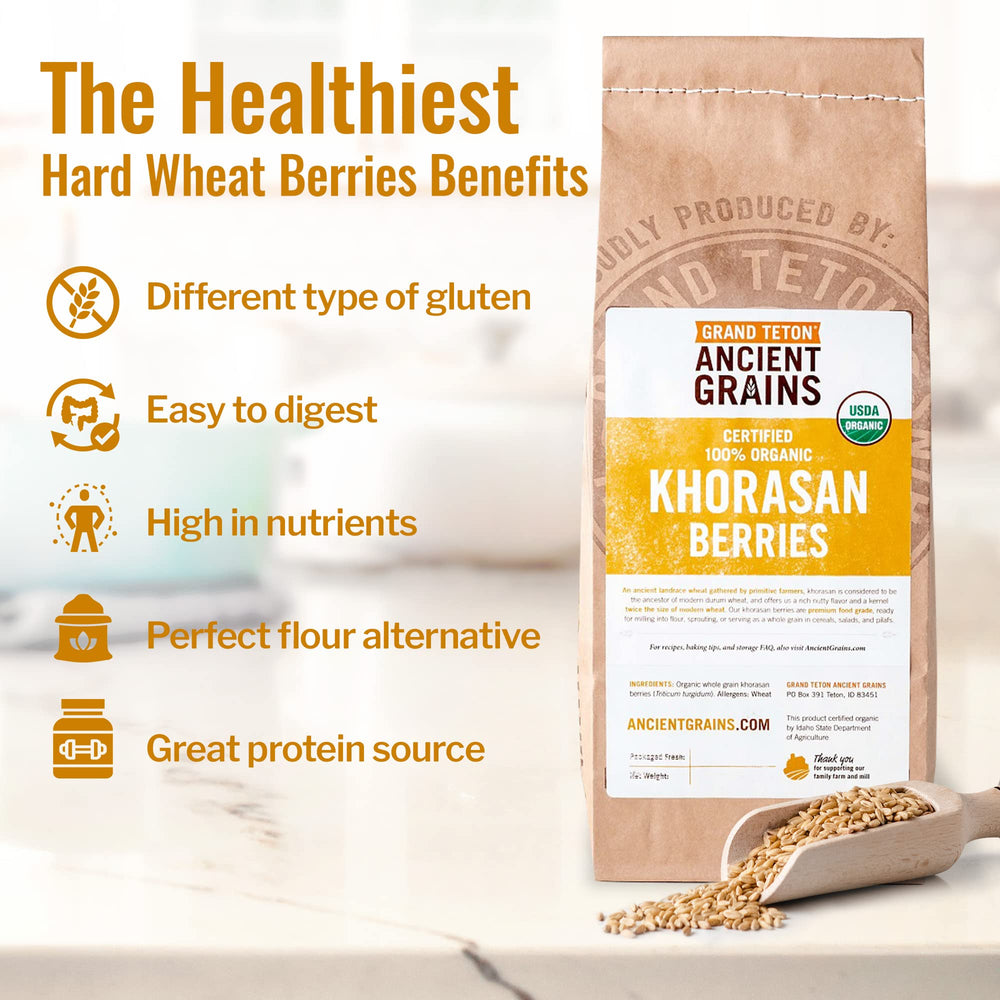 Grand Teton Khorasan wheat berries for baking and enriching breads
