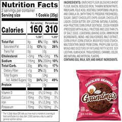 Grandma's Chocolate Brownie two cookies per pack demonstrate shareable portions.