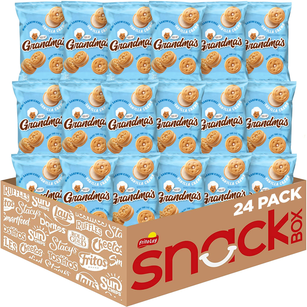 Grandma's Mini Cookies vanilla sandwich creme bites in a bag for on-the-go snacking