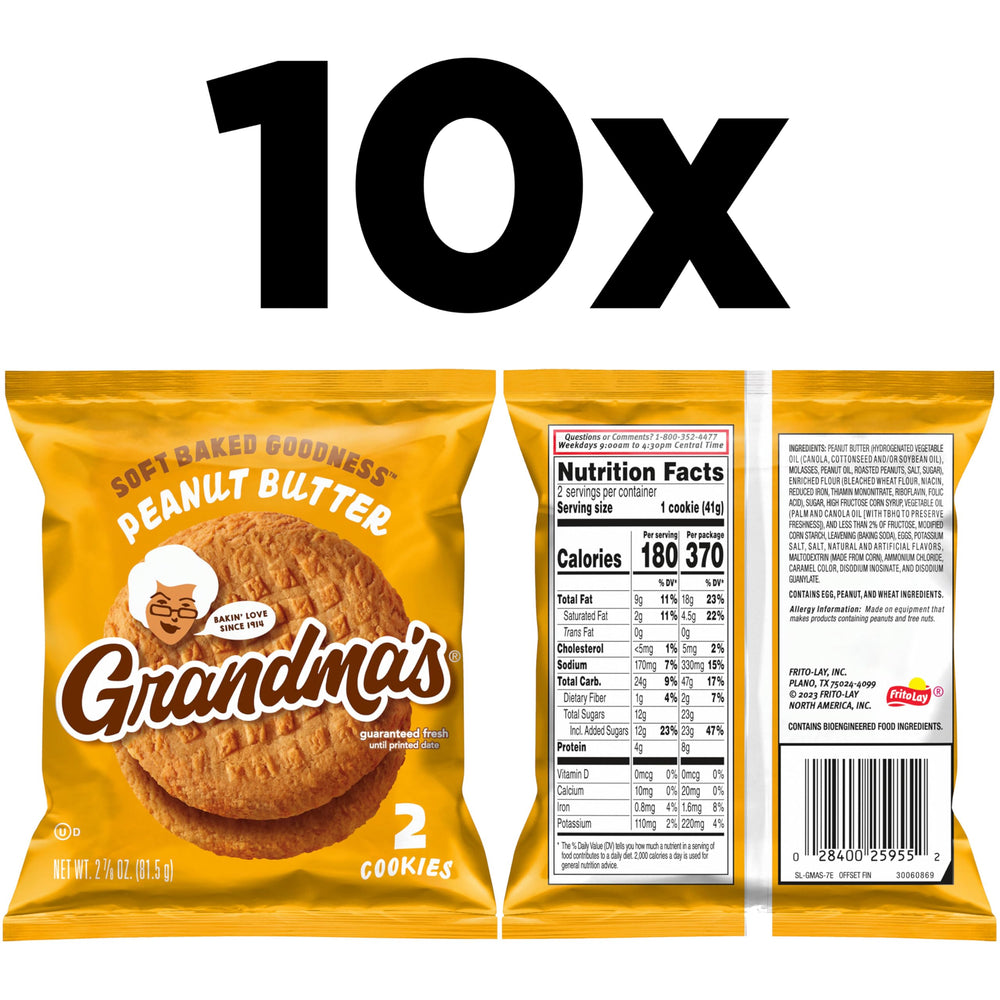 Grandma's Peanut Butter Cookies individual packs, perfect for on-the-go treats.