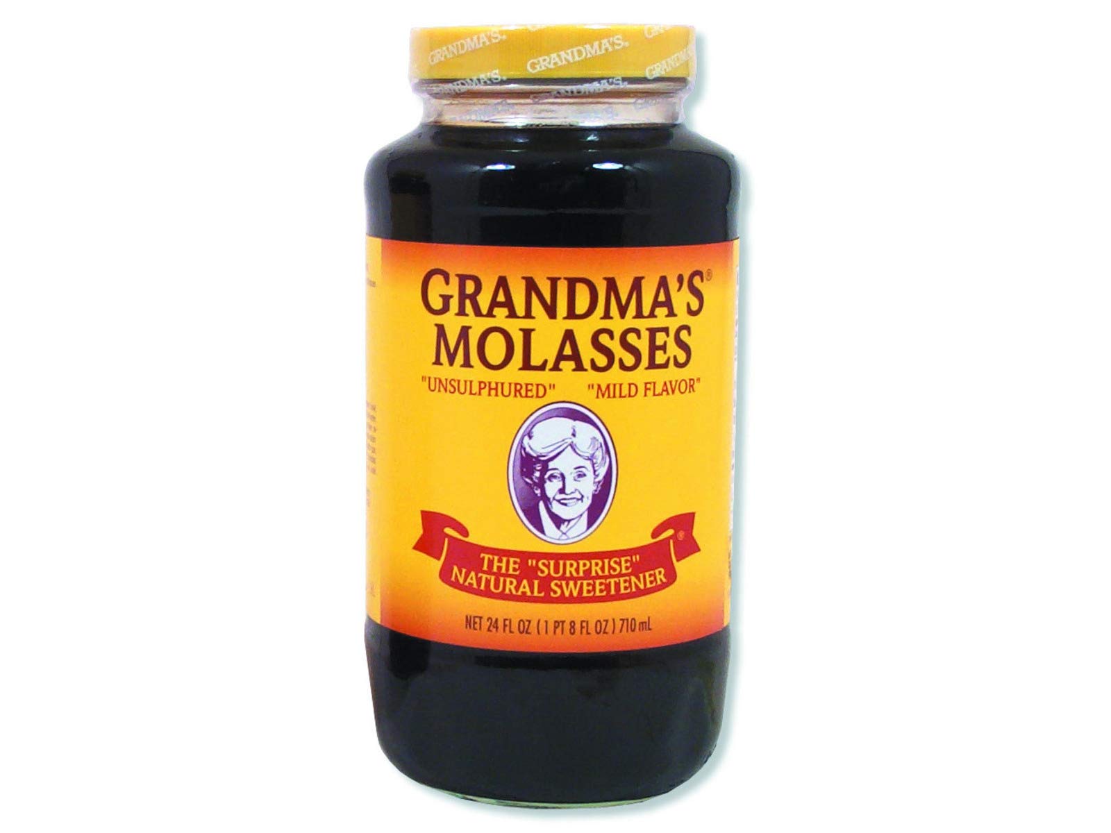 Grandma's unsulphered molasses bottle for rich baking and everyday natural sweetness.