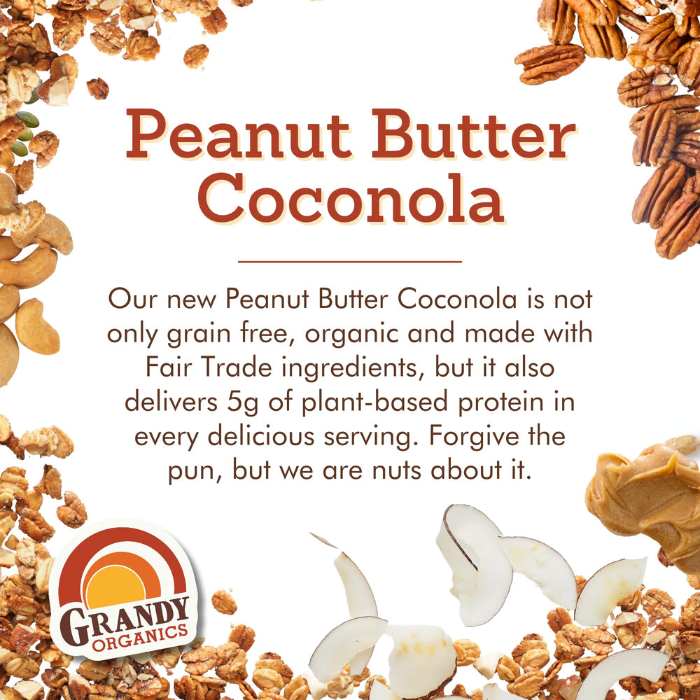 Grandy Organics Coconola Peanut Butter label signals organic quality