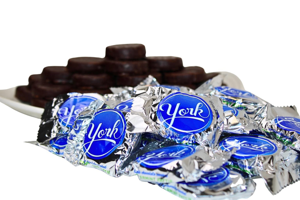 Grandys Candys Mini York Peppermint Patties dark chocolate close-up highlighting refreshing flavor