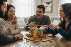 Granny's Confections premium whole cashews highlight nutty texture and gourmet candy appeal.