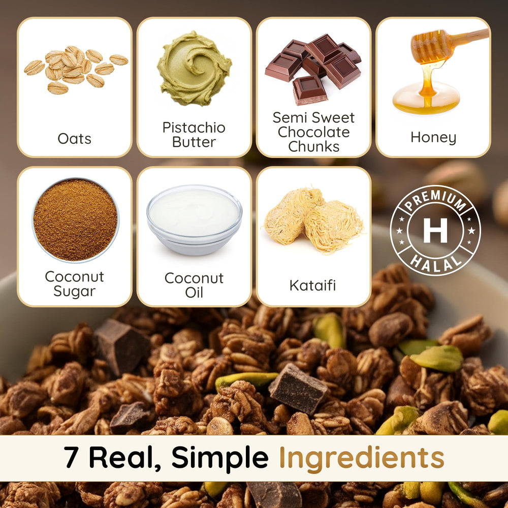 Handmade small-batch Granolaful Dubai Chocolate Cereal