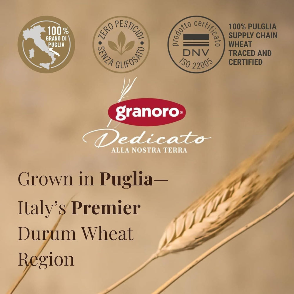 Two 1.1 lb Granoro Dedicato Mafaldine No.5 packs.