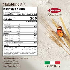 Granoro Dedicato Mafaldine No.5 textured surface grips sauces evenly.