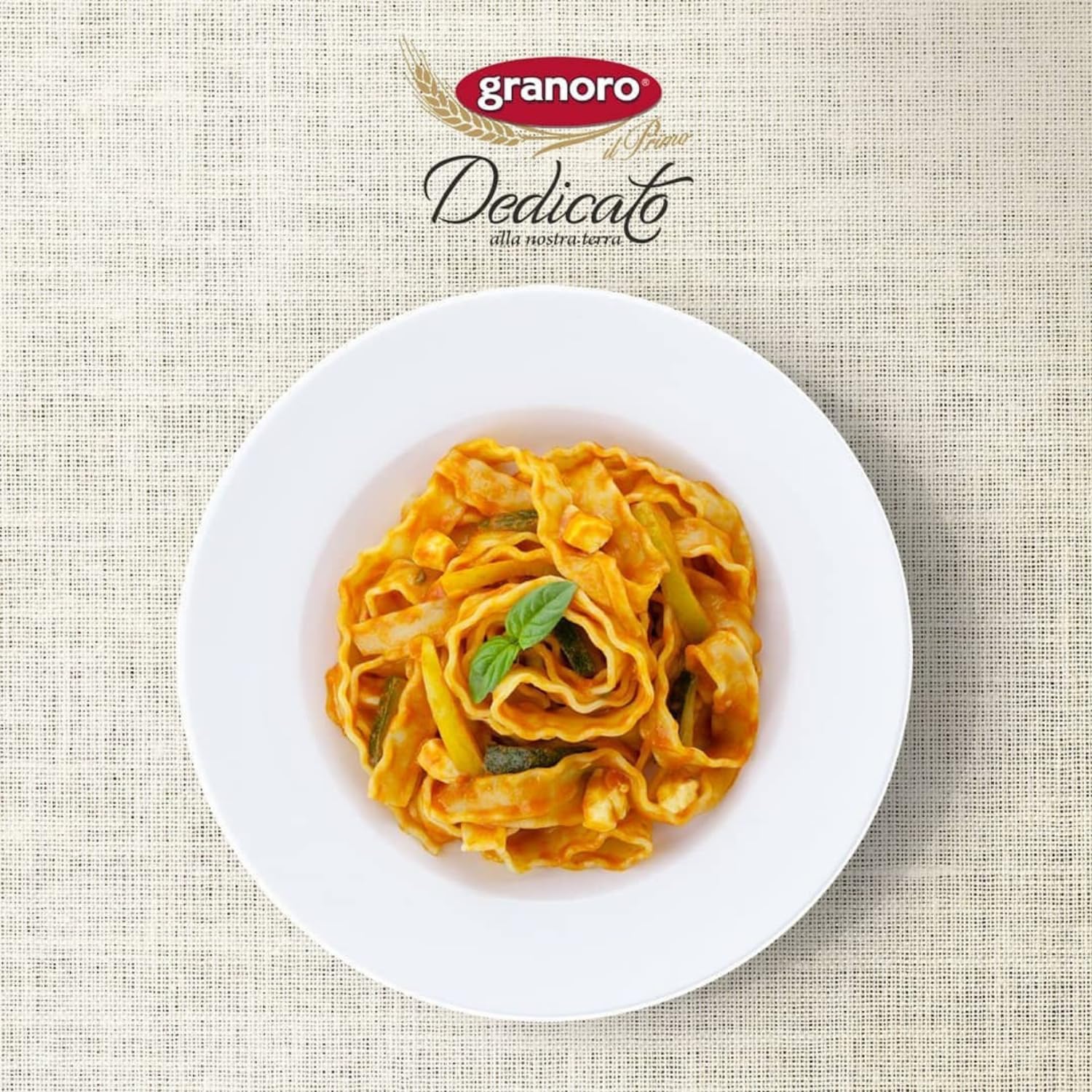 Puglia-origin Granoro pasta from Dedicato line showcases Italian wheat heritage.