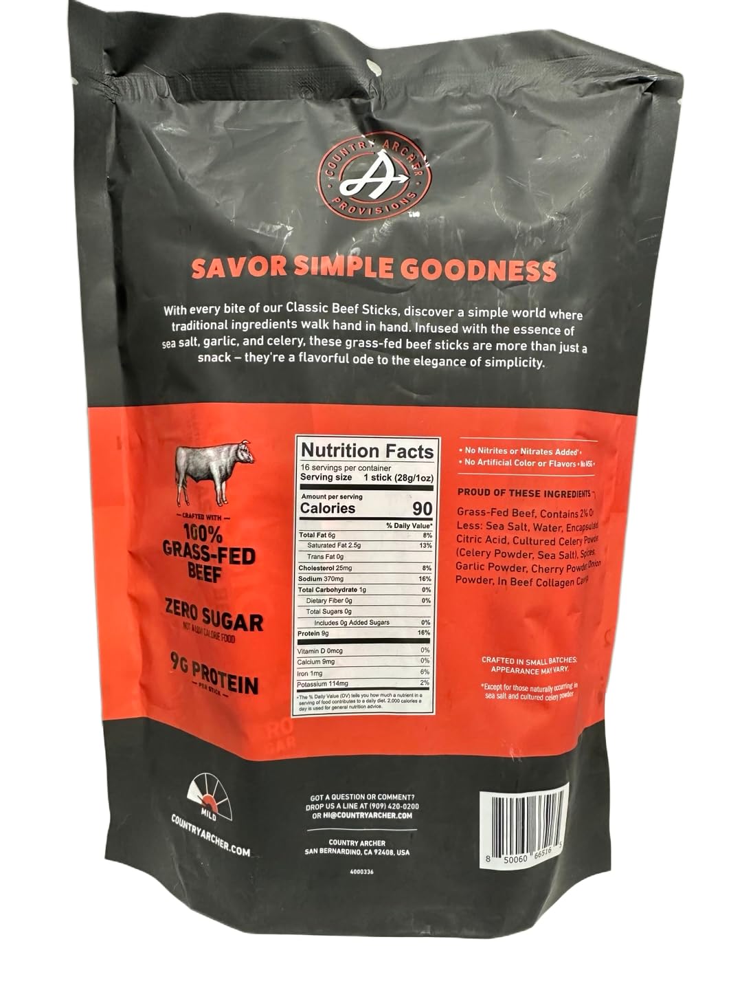 Grass-Fed Beef Sticks Classic serving idea, ready-to-eat snack for hiking and lunch