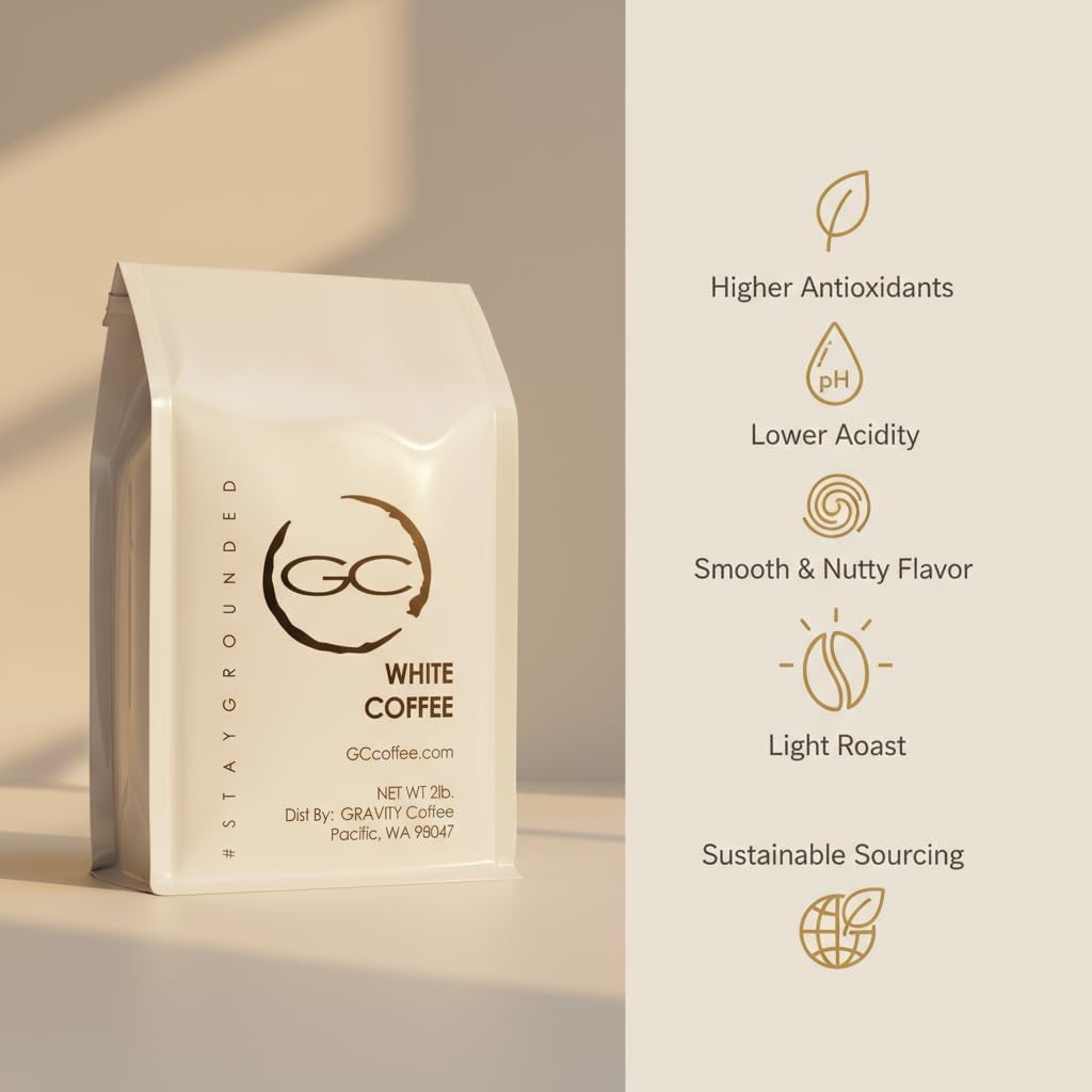 Gravity Coffee Signature White Coffee bag close-up label highlights premium packaging.