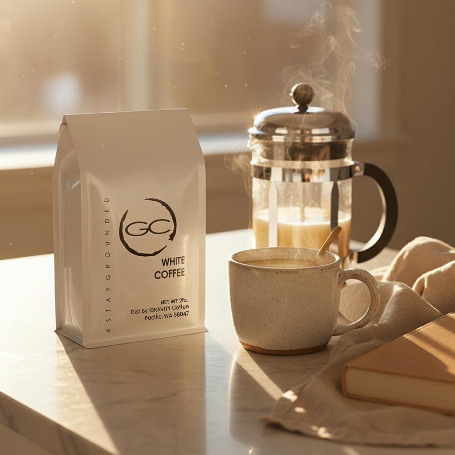 Gravity Coffee Signature White Coffee ground pour for a brighter cup.