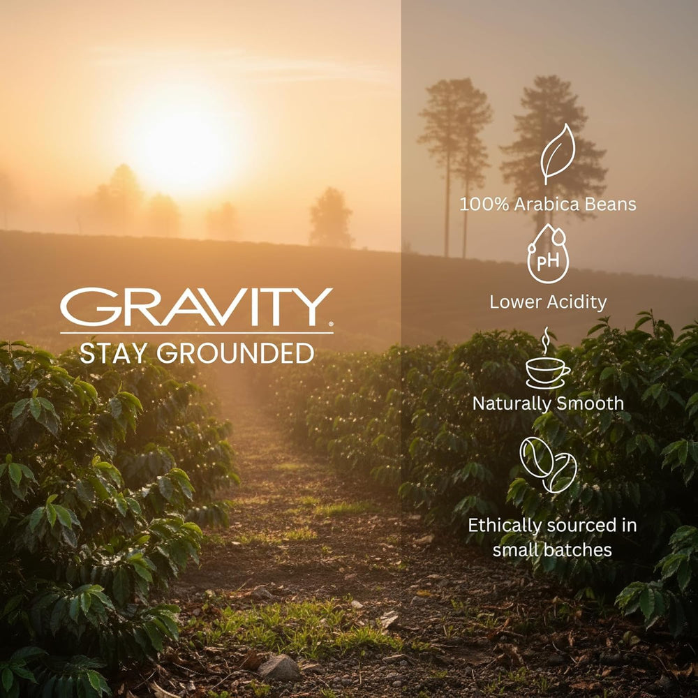 Gravity Coffee Signature White Coffee morning ritual scene suggests gentle energy.