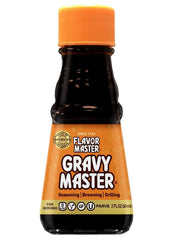 Gravy Master seasoning and browning sauce bottle for rich gravies and pan sauces.
