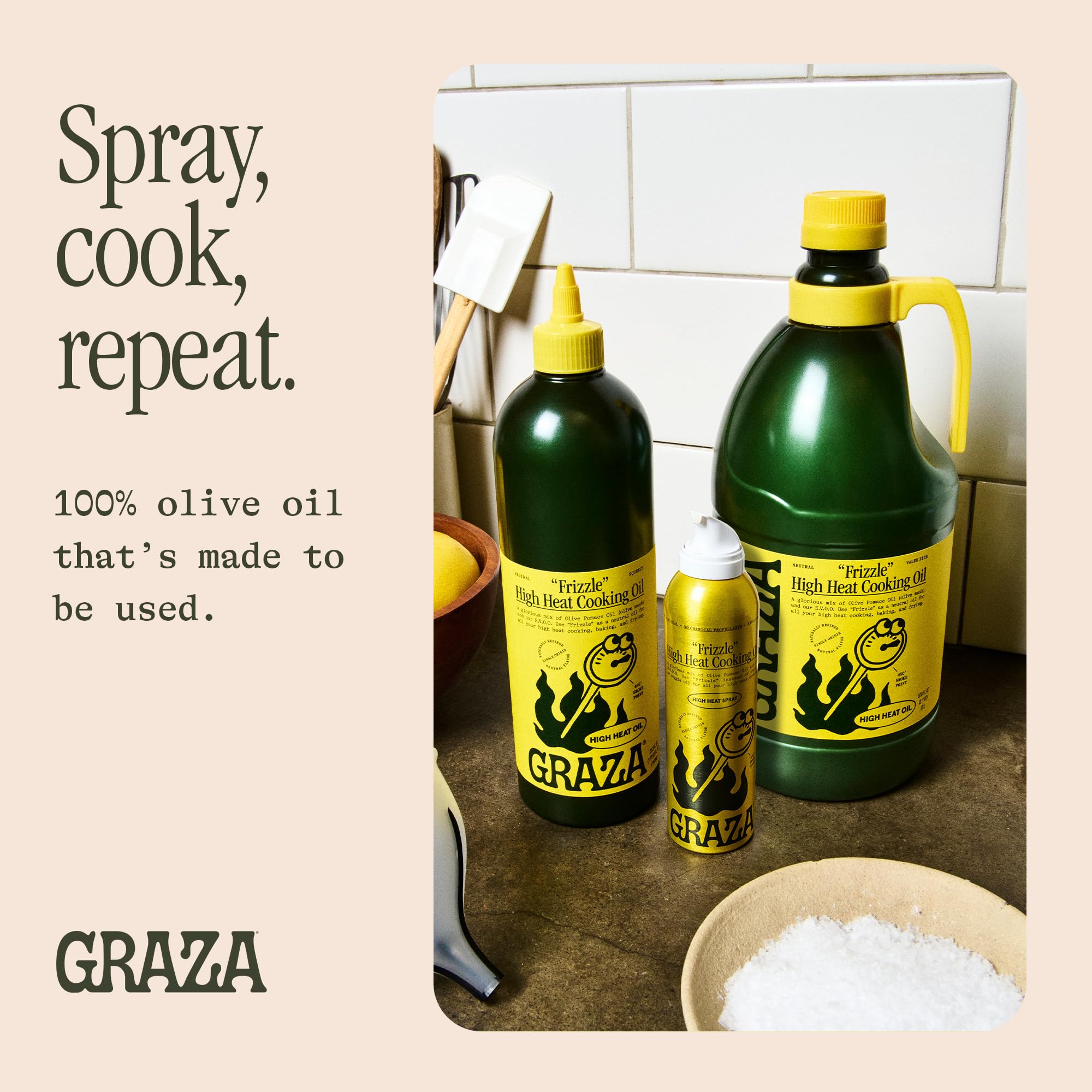 Graza Frizzle on the grill, searing steak with a clean finish.