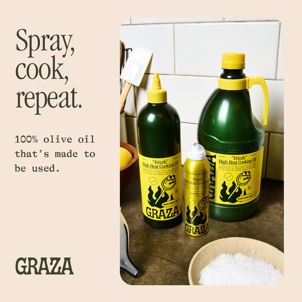 Graza Frizzle on the grill, searing steak with a clean finish.