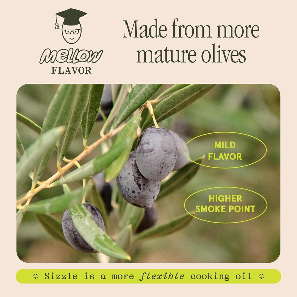 Graza Sizzle olive oil drizzling over vegetables for a flavorful finish
