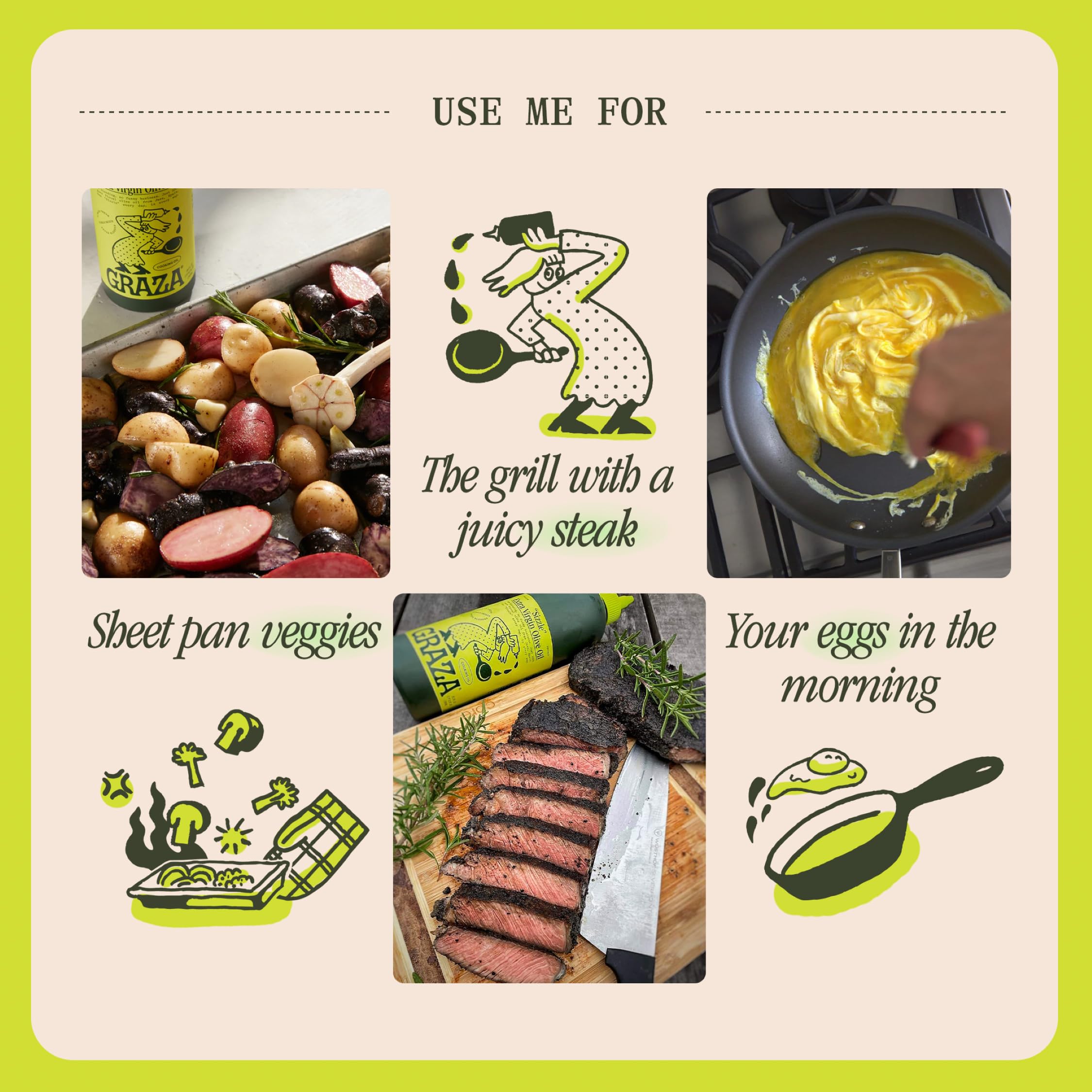 Graza Sizzle oven-roasting olive oil elevates sheet-pan veggies