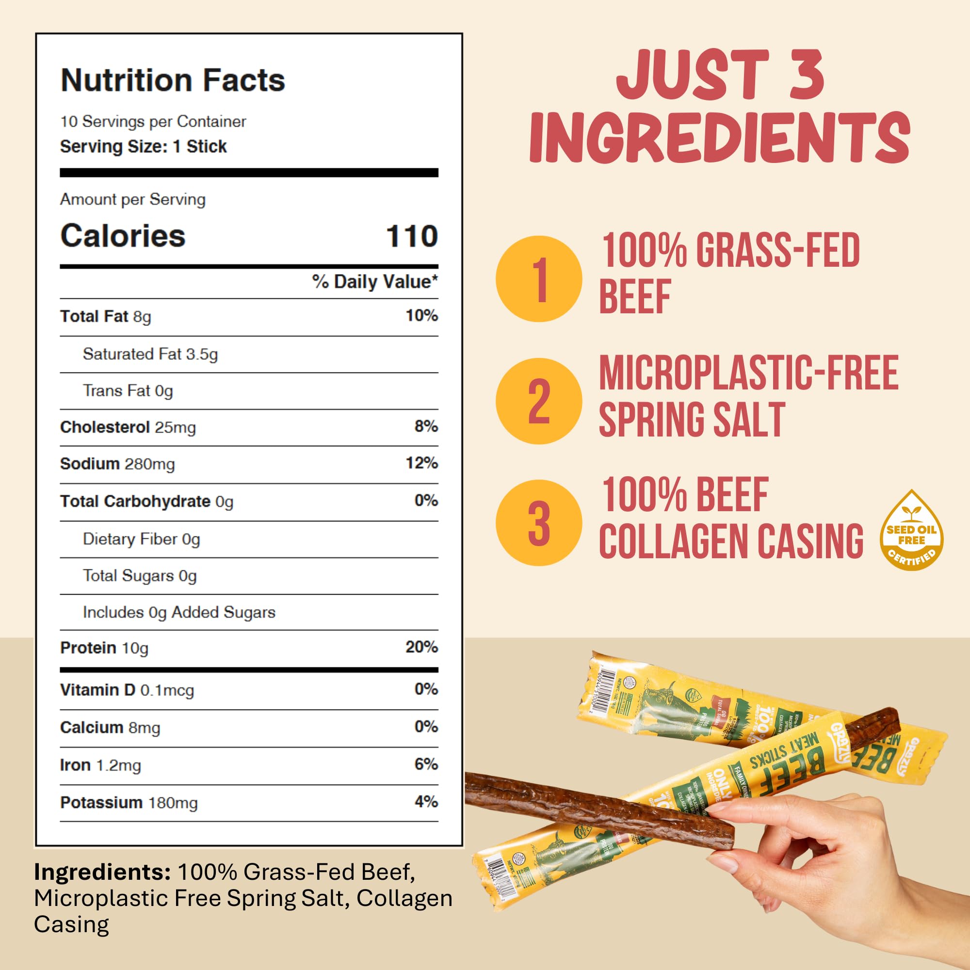 Grazly Beef Sticks on the go demonstrate portable protein for busy days.